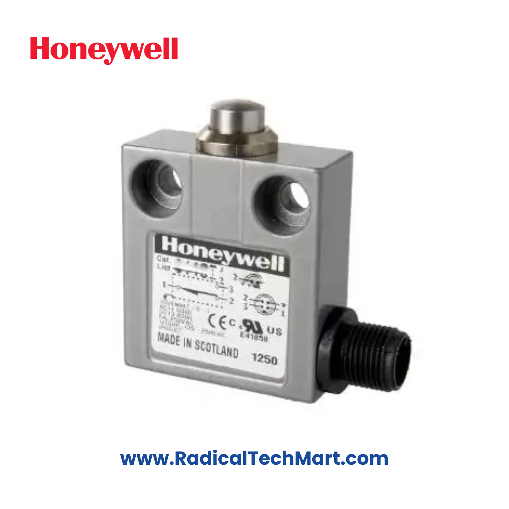Honeywell 914CE1-3A Limit Switch with Top Pin Plunger and 3ft Cable