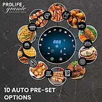 Havells Grande Air Fryer with Aero Crisp Technology, 6.5 Litre Large Pan Capacity, 10 Pre- Set Menu