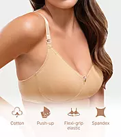 ENAMOR Comfort Shaper with Plush Side Shaper Panel Women's Cotton Everyday T-Shirt Bra - Detachable Straps, Non Padded, Wirefree, High Coverage A055