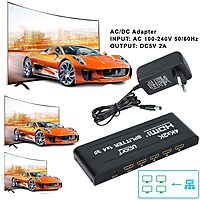 uPort 1x4 HDMI Splitter – 1 Input, 4 Output Ports | Supports 3D 4K x 2K @ 30Hz Full HD | Multi-Monitor Adapter for TVs | Black