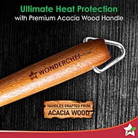 Wonderchef Pre-Seasoned Ferro Light 24cm Grill Pan 2.5MM Acacia Wooden Handles