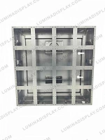 Square MS GI outdoor LED cabinet 768 x 768 mm for 192 x 192 modules, back service – Lumina