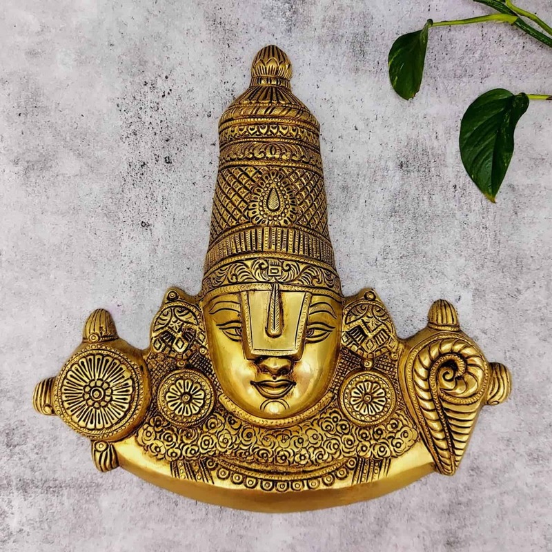 Brass Balaji Wall Hanging Idol Super Fine - 14.5 inch Height | Divine Brass Balaji Wall Decor for Home
