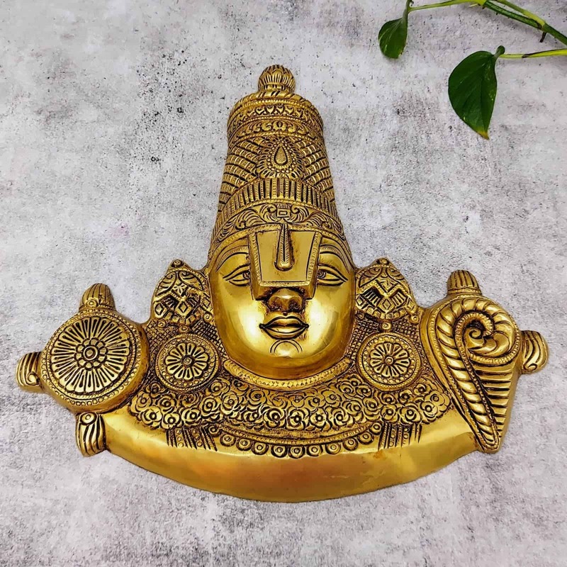 Brass Balaji Wall Hanging Idol Super Fine - 14.5 inch Height | Divine Brass Balaji Wall Decor for Home