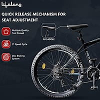 Lifelong Conqueror Freeride Shimano Gear Cycle,26T Steel MTB Unisex Cycle with 21 Speed