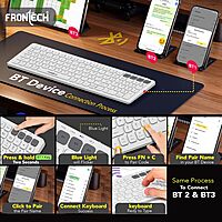 Frontech FT-1602A Wireless Keyboard & Mouse Combo (2.4GHz & Bluetooth, 100-Key Slim, Rechargeable, 1000 DPI, 1 Year Warranty)
