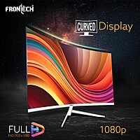 Frontech MON-0077 – 24" curved borderless monitor with vibrant display, 60.45cm screen, and ultra-slim bezels for immersive viewing.