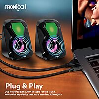 Frontech SPK-0004 multimedia speakers deliver rich, clear sound with sleek design—perfect for desktops, laptops, and home entertainment.