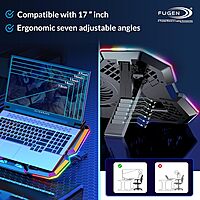 Fugen RGB Laptop Cooling Pad – 12 RGB | LED Display | Dual USB | Up to 17 Inch