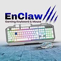 EVM WDKM-612 EnClaw Gaming Keyboard Mouse - Silver White