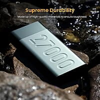 Ambrane 27000mAh Power Bank, 20W Fast Charging, Triple Output, Type C PD (Input & Output)