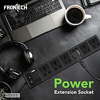 Frontech FT-0867 Surge Guard Power Strip – Durable Multi-Outlet Protection for Home & Office