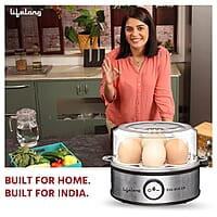 Lifelong Egg Boiler 360-Watt (Transparent and Silver Grey), Boil 7 eggs