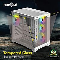 Frontech FT-4381 White Mid-Tower Gaming Case RGB