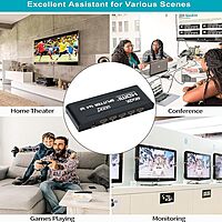 uPort 1x4 HDMI Splitter – 1 Input, 4 Output Ports | Supports 3D 4K x 2K @ 30Hz Full HD | Multi-Monitor Adapter for TVs | Black