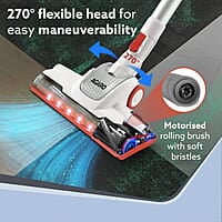 AGARO Regency Cordless Stick Vacuum Cleaner, Dry Vacuuming, 2 Suction Modes, 7 kPa Suction Power