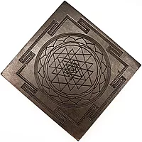 Karungali Sri Yantra | Original Sri Yantra Black Ebony Wood | 100% Natural Unpolished Karungali Vastu Yantra | 3x3 Inches | 1 Piece