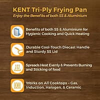 KENT Triply Frying Pan 26 CM with SS Lid 2.3 L
