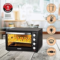AGARO Marvel 48 Liters Oven Toaster Griller, Motorised Rotisserie and Convection Cake Baking OTG with 3 Heating Mode, (Black).