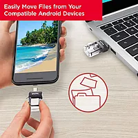 Open Box SanDisk Ultra Dual SDDD3-128G-G46/SDDD3-128G-i35 128 GB OTG Drive (Black, Type A to Micro USB)