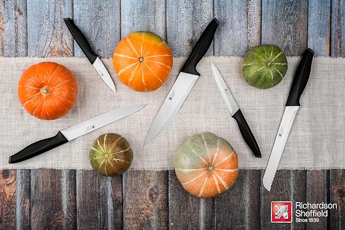 Advantage 5-Piece Knife Block Set by Richardson Sheffield – Everyday Kitchen Essentials with Stainless Steel Precision Blades