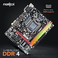 Frontech FT-0484 – Reliable H510 chipset motherboard featuring PCIe slots, USB 3.0, and M.2 support for efficient everyday computing.