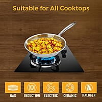 KENT Triply Kadai Wok 18 CM with SS Lid 1.6 L