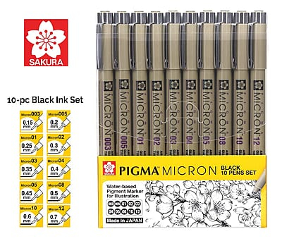 SAKURA MICRON BLACK 10PCS SET IP SAKURA MICRON BLACK 10PCS SET IP