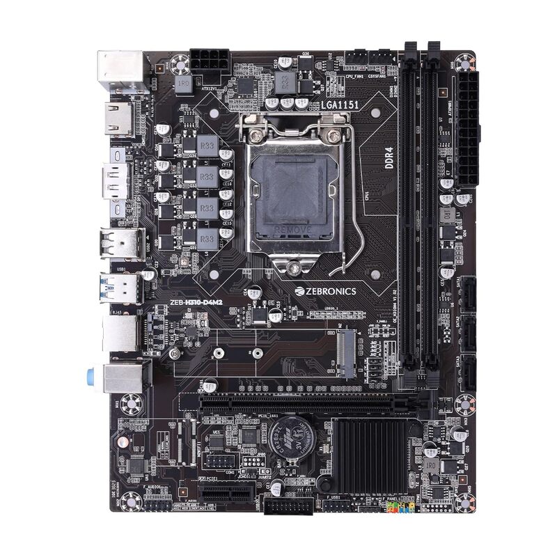 Zebronics H310 D4M2 Intel Motherboard features an M.2 slot for high-speed SSDs, supports Intel 8th/9th Gen CPUs, offers USB 3.1, HDMI, and multiple expansion slots for versatile connectivity.