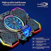 Fugen RGB Laptop Cooling Pad – 12 RGB | LED Display | Dual USB | Up to 17 Inch