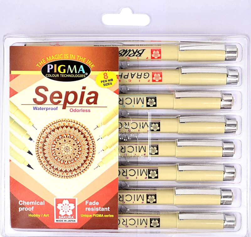 SAKURA MICRON SEPIA 8 PCS SET SAKURA MICRON SEPIA 8 PCS SET