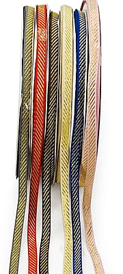 Ribbon with Gold Diagonal Stripes Ribbon with Gold Diagonal Stripes