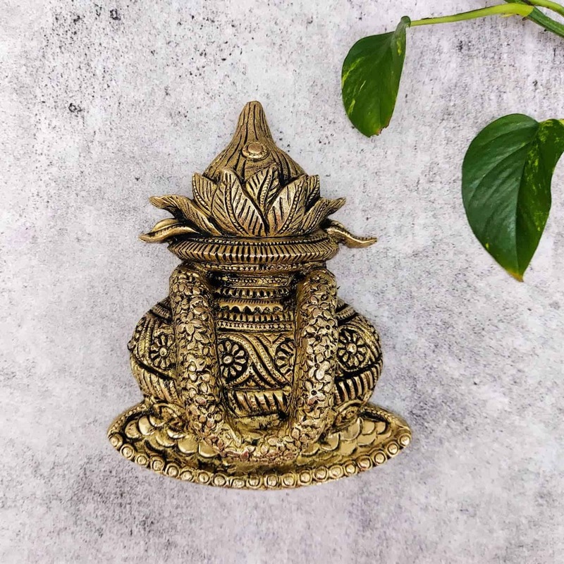 Brass Kalash Wall Hanging Super Fine - 8 inch Height | Premium Quality Brass Kalash Decor