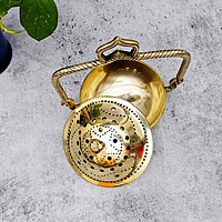 Brass Super Fine Dhoop Dani - 7 inch Height | Elegant Brass Dhoop Dani for Incense Burning