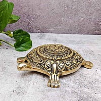 Brass Super Fine Ganesha Tortoise - 2 inch Height | Divine Brass Ganesha Tortoise Sculpture