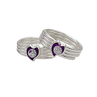 Silver Toe ring, Metti with Enamel Design