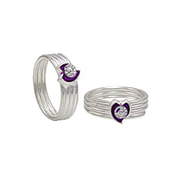 Silver Toe ring, Metti with Enamel Design