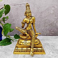 Brass Super Fine Parvati Devi Idol - 9.3 inch Height | Auspicious Brass Parvati Devi Sculpture