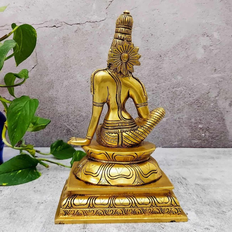 Brass Super Fine Parvati Devi Idol - 9.3 inch Height | Auspicious Brass Parvati Devi Sculpture