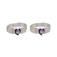 Silver Toe ring, Metti with Enamel Design