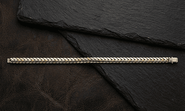 925 Silver Dual Tone Apex Link Bracelet