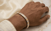 925 Silver Dual Tone Sovereign Chevron Bracelet