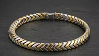 925 Silver Dual Tone Apex Link Bracelet
