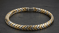 925 Silver Dual Tone Apex Link Bracelet