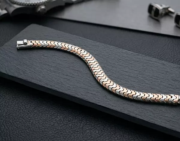 925 Silver Dual Tone Kinetic Wave Bracelet