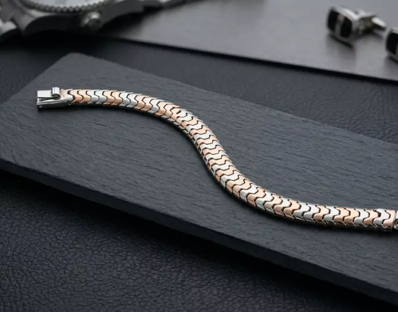 925 Silver Dual Tone Kinetic Wave Bracelet