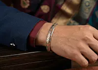 925 Silver Dual Tone Kinetic Wave Bracelet