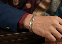 925 Silver Dual Tone Kinetic Wave Bracelet