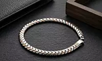 925 Silver Two Tone Vector Link Bracelet