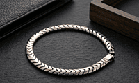 925 Silver Two Tone Vector Link Bracelet